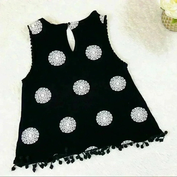 Altar’d State Rayon Embroider Pom Sleeveless Top - Picture 8 of 14
